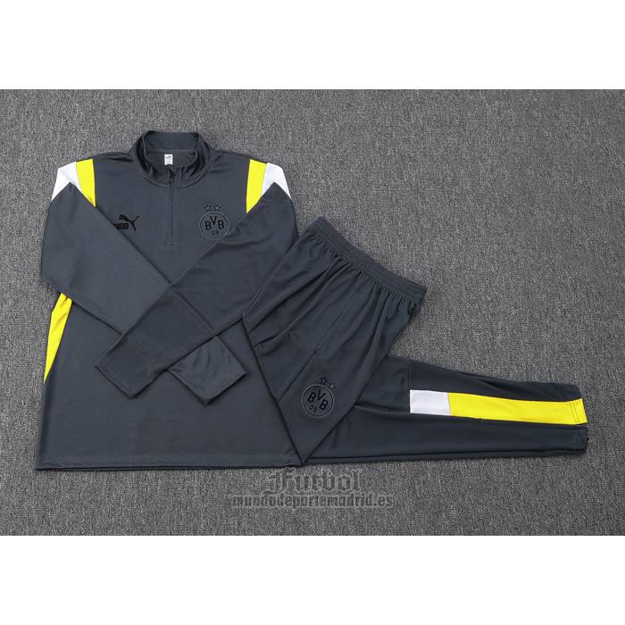 Chandal de Sudadera del Borussia Dortmund 2023-2024 Gris
